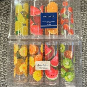 Set of 8 Fruit Print Cups